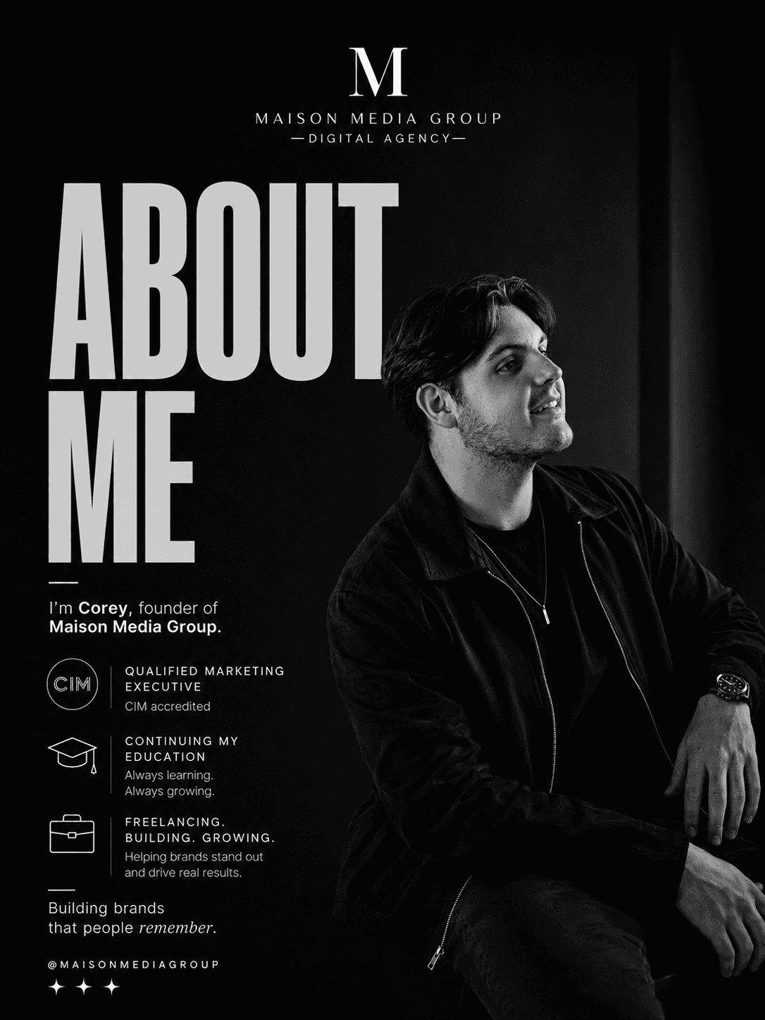 Corey, founder and creative director of Maison Media Group